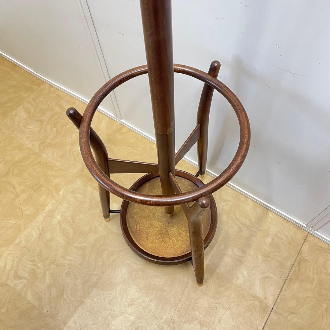 秋田木工 ポールハンガー① 木製コートハンガー 傘立て 洋服掛け ビンテージ