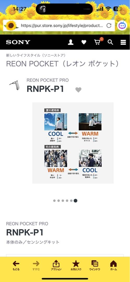 ソニー　SONY REON POCKET PRO