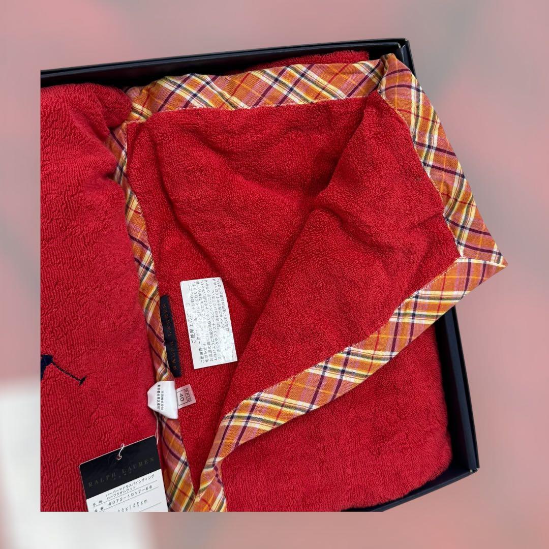 8963.ラルフローレンホーム ブランケット ミニピロー レッド