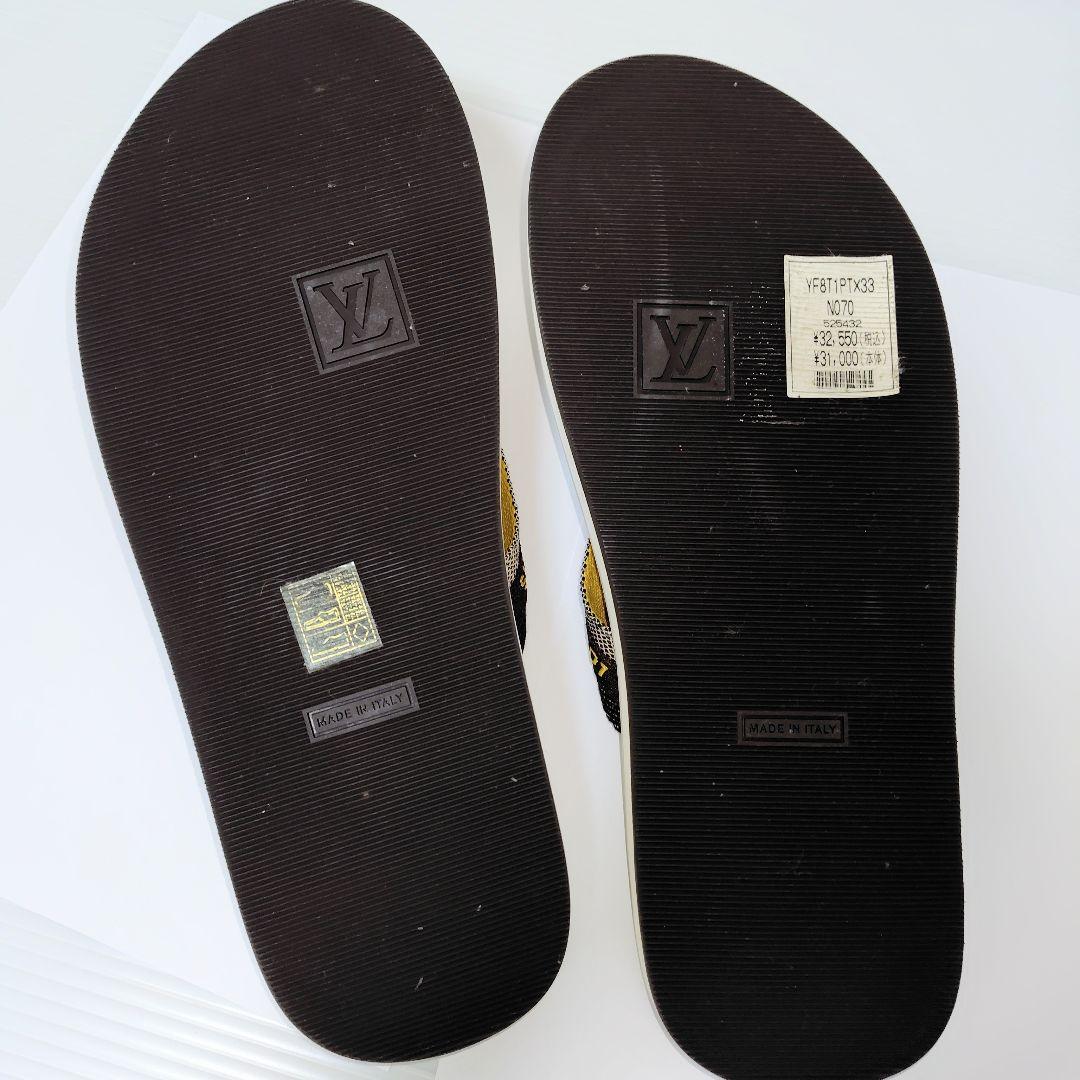 ヴィトン マロンブラウン ビーチサンダル モノグラムフラワー メンズ サンダル