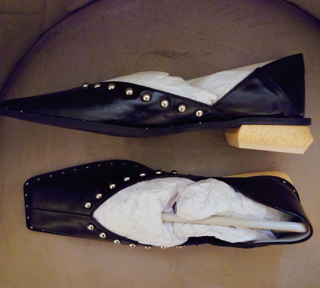 Ameri アメリ STUDS WOOD HEEL