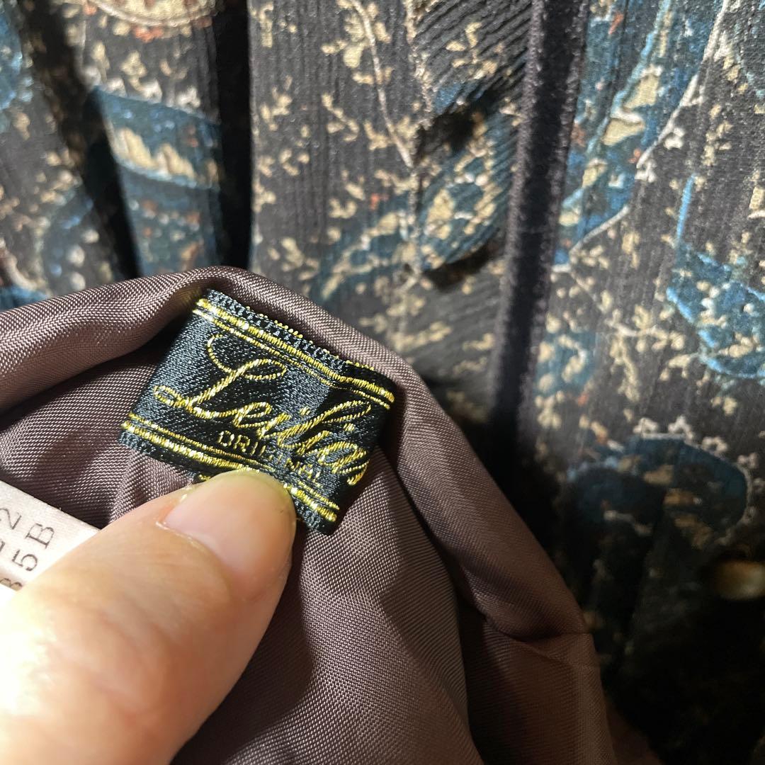 Leilian レリアン　フリルワンピース　ペーズリー柄　袖シアー　13＋