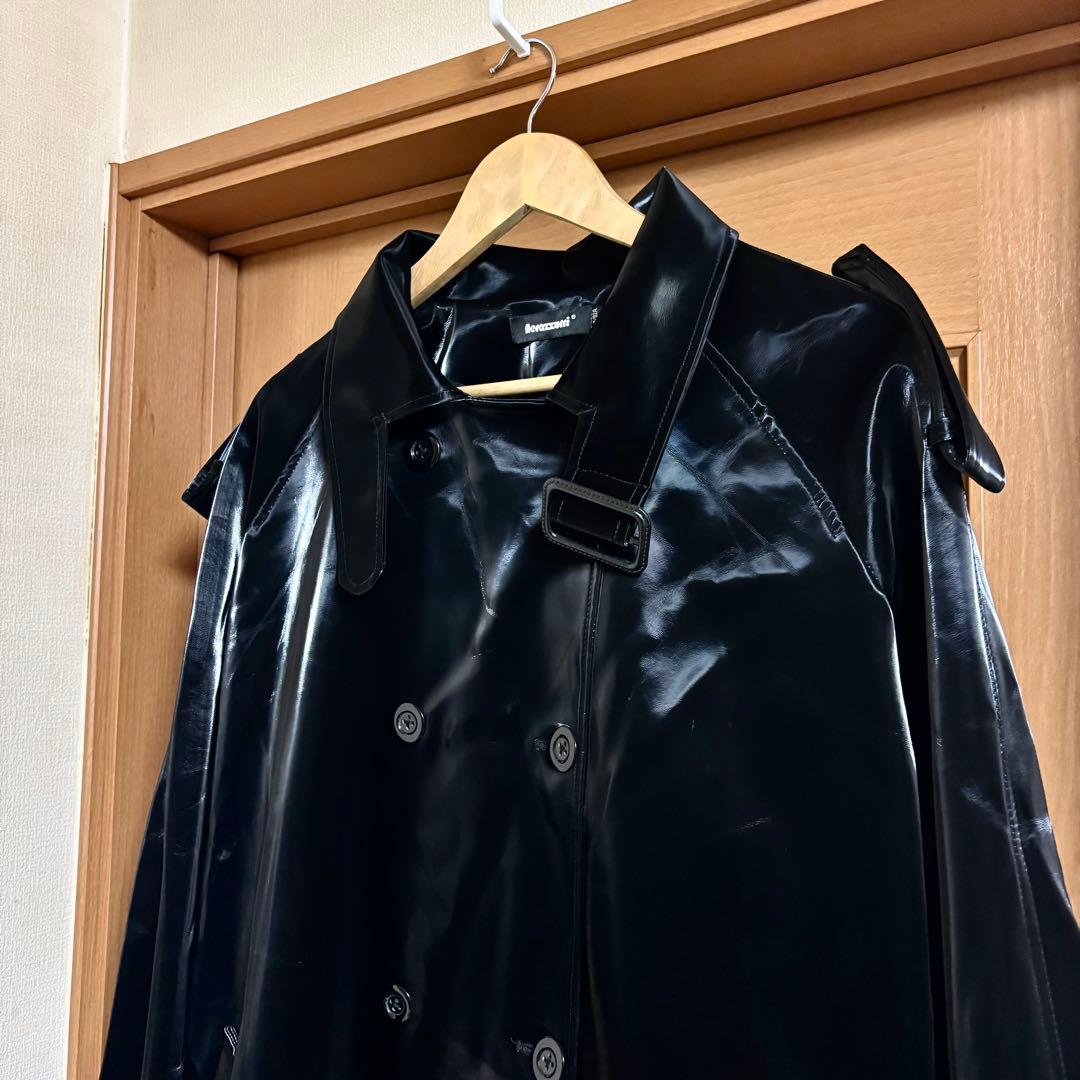 nerazzurri トレンチコート レザー マキシ丈 ロングコート 光沢