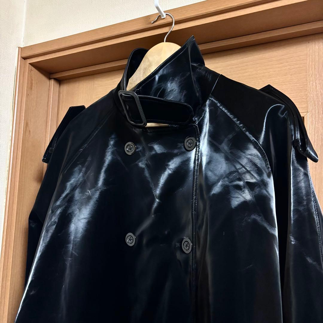 nerazzurri トレンチコート レザー マキシ丈 ロングコート 光沢