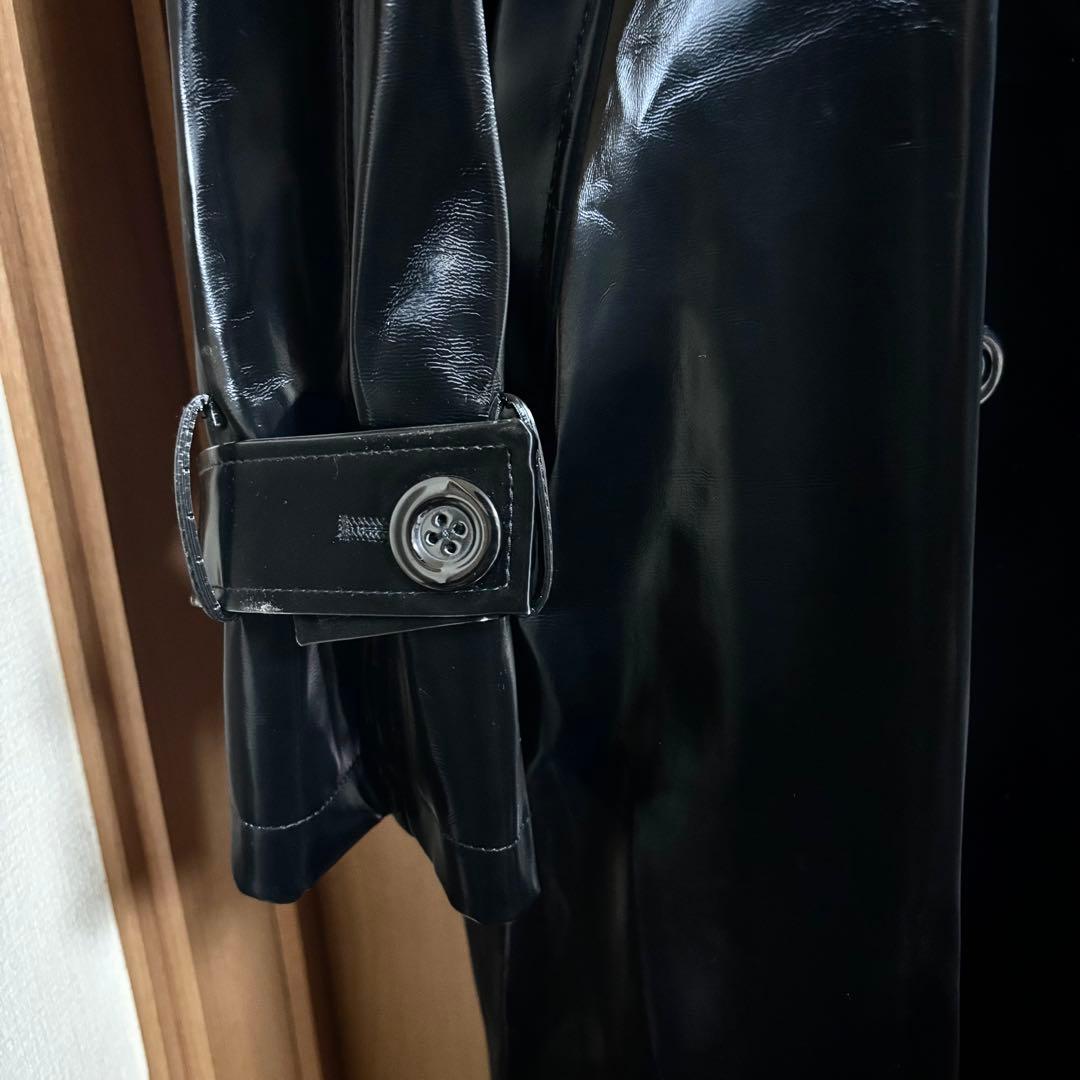 nerazzurri トレンチコート レザー マキシ丈 ロングコート 光沢