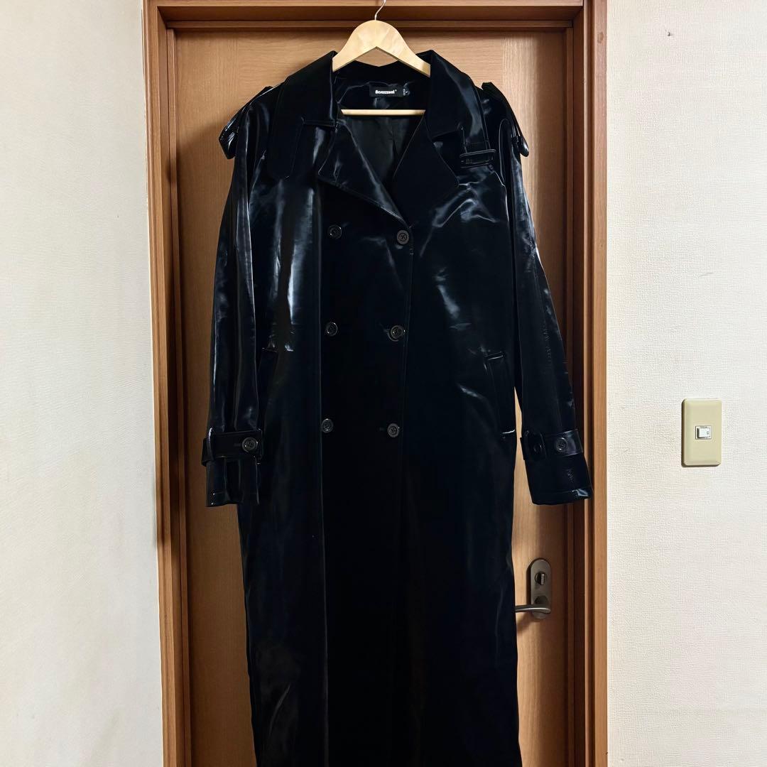 nerazzurri トレンチコート レザー マキシ丈 ロングコート 光沢