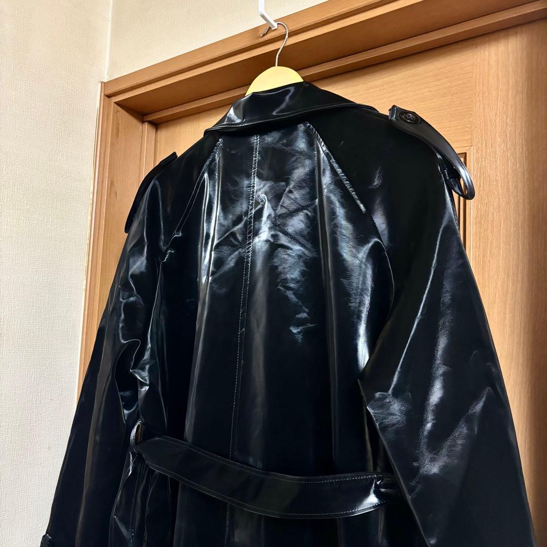 nerazzurri トレンチコート レザー マキシ丈 ロングコート 光沢