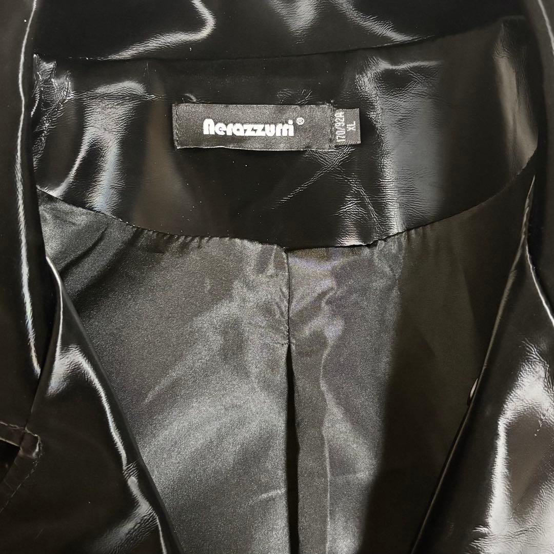 nerazzurri トレンチコート レザー マキシ丈 ロングコート 光沢