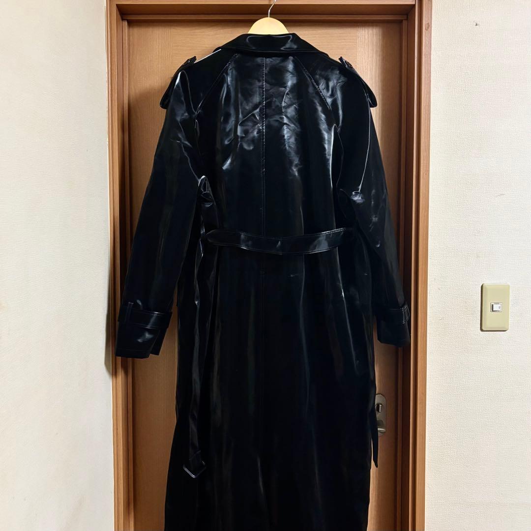 nerazzurri トレンチコート レザー マキシ丈 ロングコート 光沢