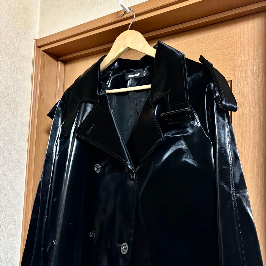 nerazzurri トレンチコート レザー マキシ丈 ロングコート 光沢