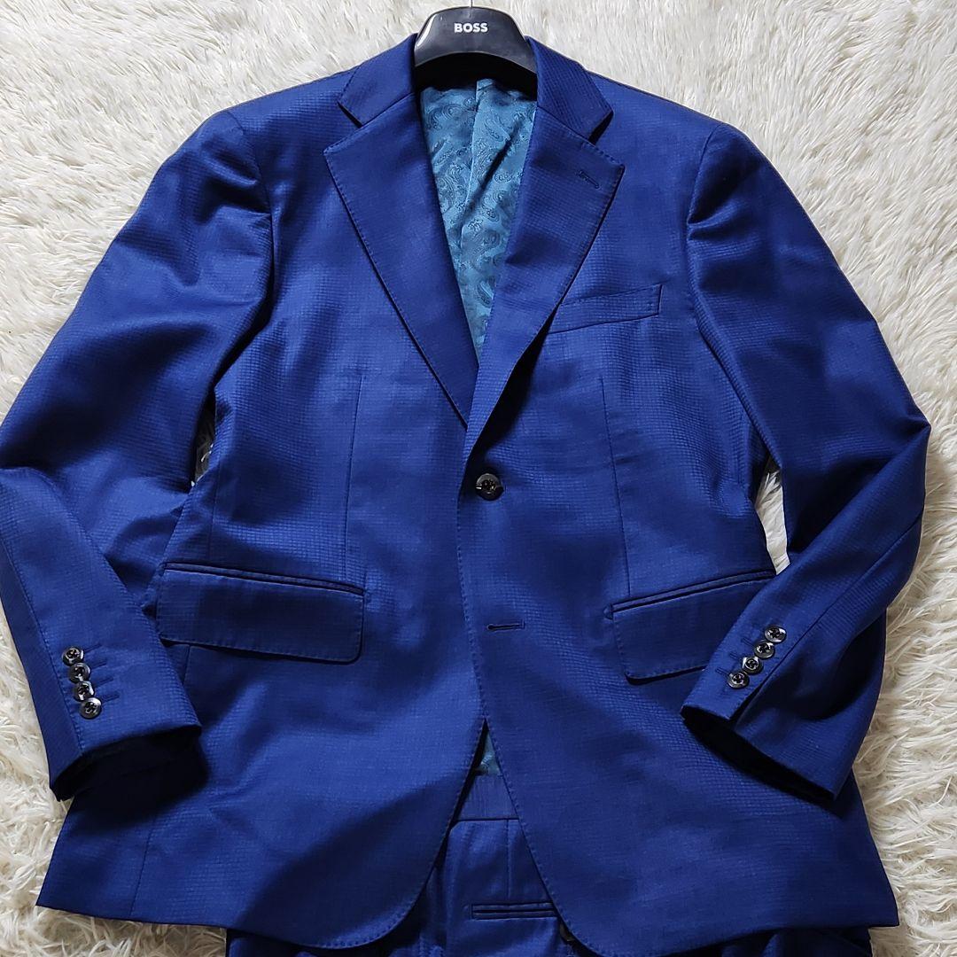 極美品✨XL相当 DORMEUIL スーツ セットアップ ペイズリー総柄