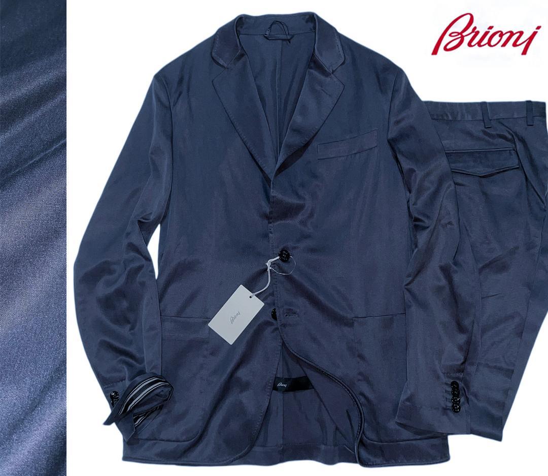 緊急セール！97万 ブリオーニ 絹100 超レア 一枚仕立て スーツ 紺 52