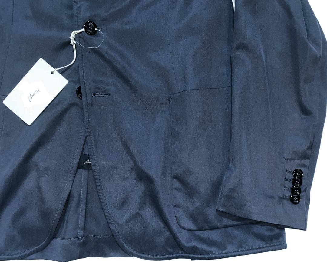 緊急セール！97万 ブリオーニ 絹100 超レア 一枚仕立て スーツ 紺 52