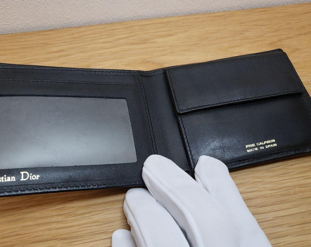 希少　美品　Christian Dior ディオール　二つ折り財布　ブラック
