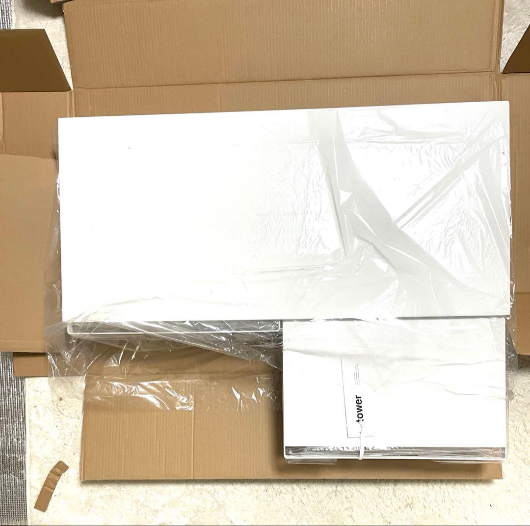 山崎実業 ツーウェイキッチン家電下引き出し＆スライドテーブル タワー W80