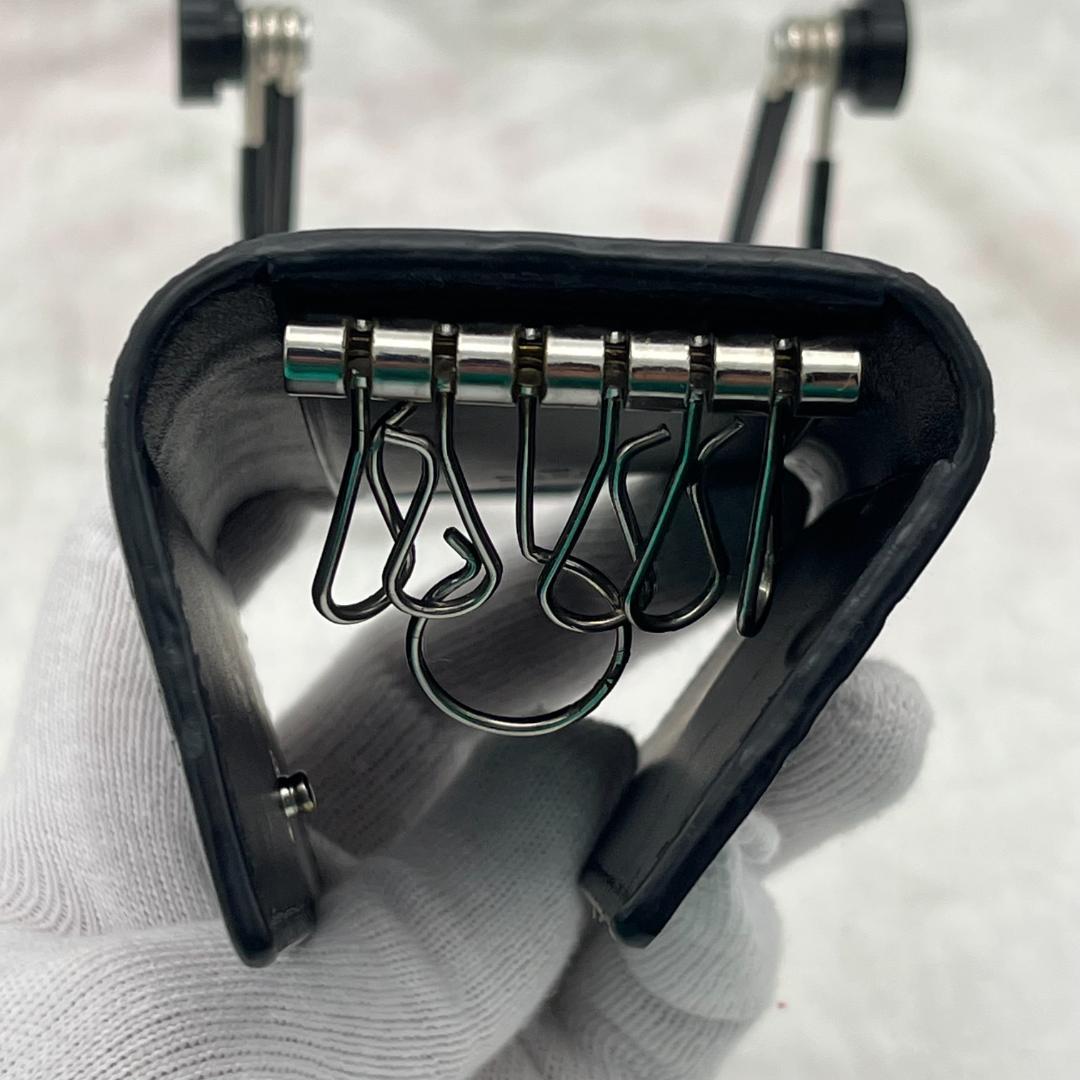 【美品】GUCCI グッチ シェリーライン GG柄 6連 キーケース ブラック