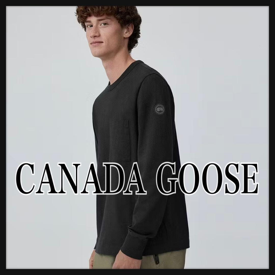 【美品高級モデル☆ワッペン刺繍ロゴ☆アームデザイン】カナダグース ロンT 長袖