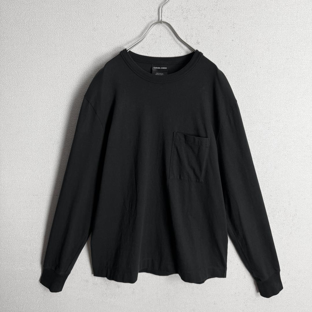 【美品高級モデル☆ワッペン刺繍ロゴ☆アームデザイン】カナダグース ロンT 長袖