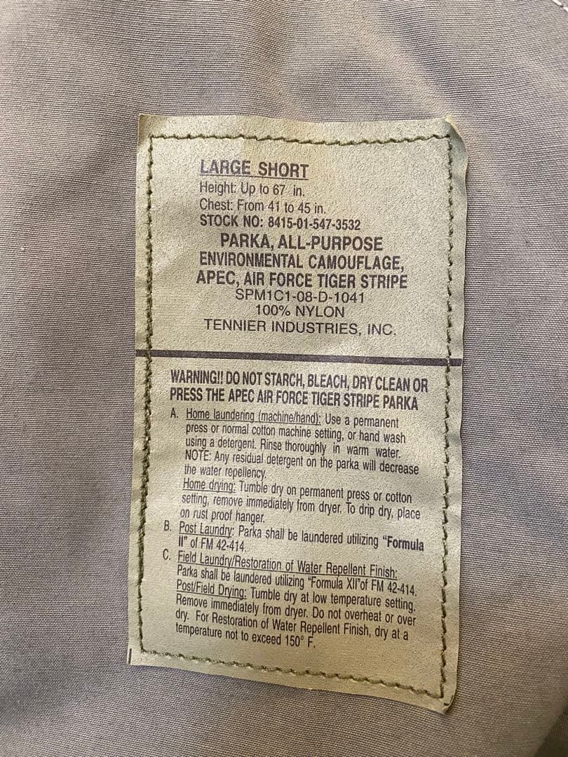 鬼*離様 米軍 USAF ABU デジタル タイガーカモ ゴアテックス ジャケッ