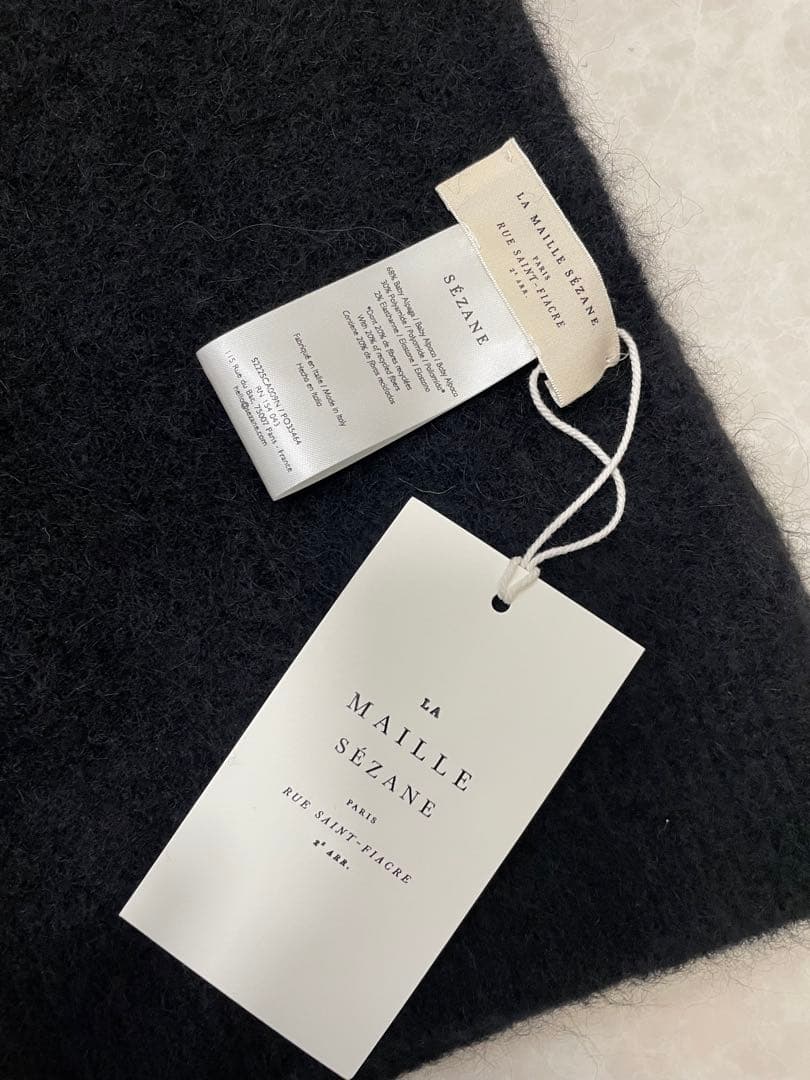 SÉZANE セザンヌ MARIANNE マキシスカーフ マフラー 黒 ブラック