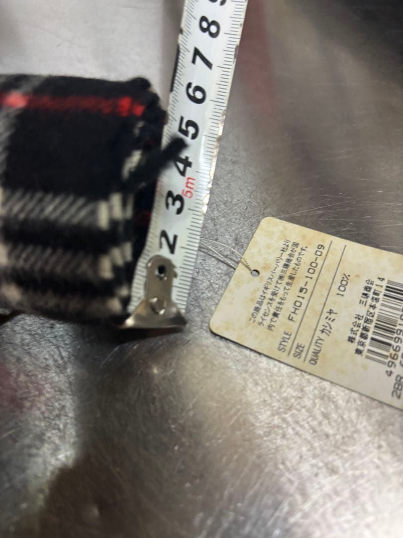 【新品未使用】バーバリー カシミヤ100% マフラー 三陽商会 ノバチェック 黒