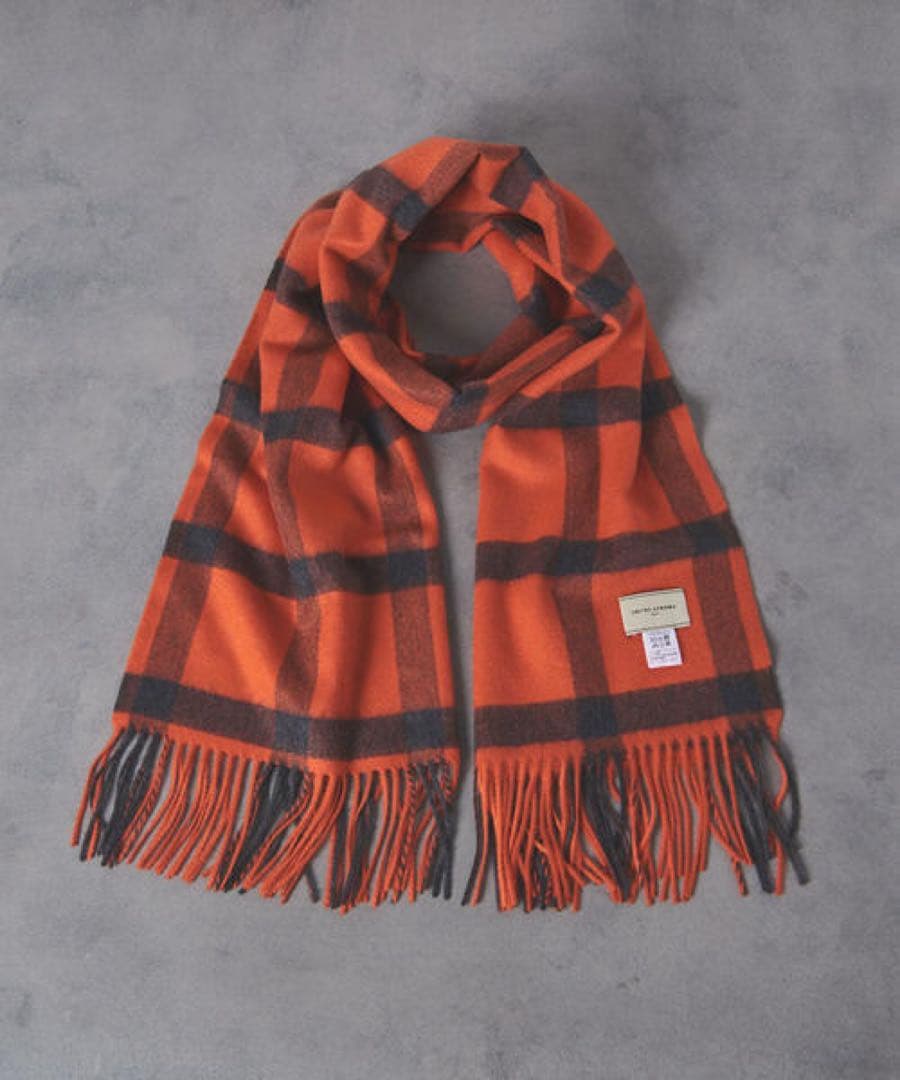 美品★カシミヤ100% ストール チェックUNITED ARROWS¥29700