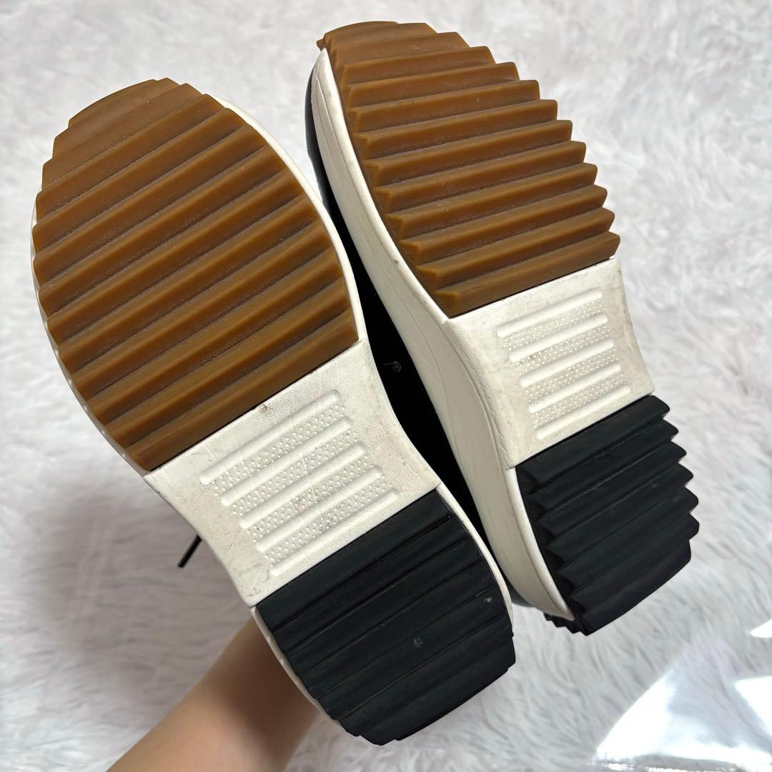 ビアズリー 厚底 レースアップシューズ　ブラック　23.5