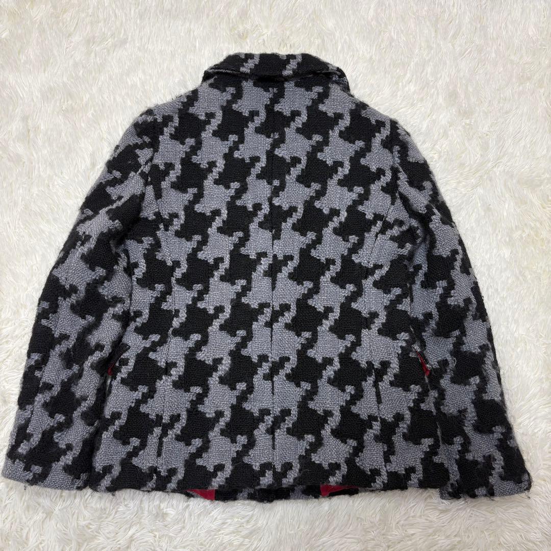 MOSCHINO 千鳥格子　ジャケット　赤ボタン　クラシック　M