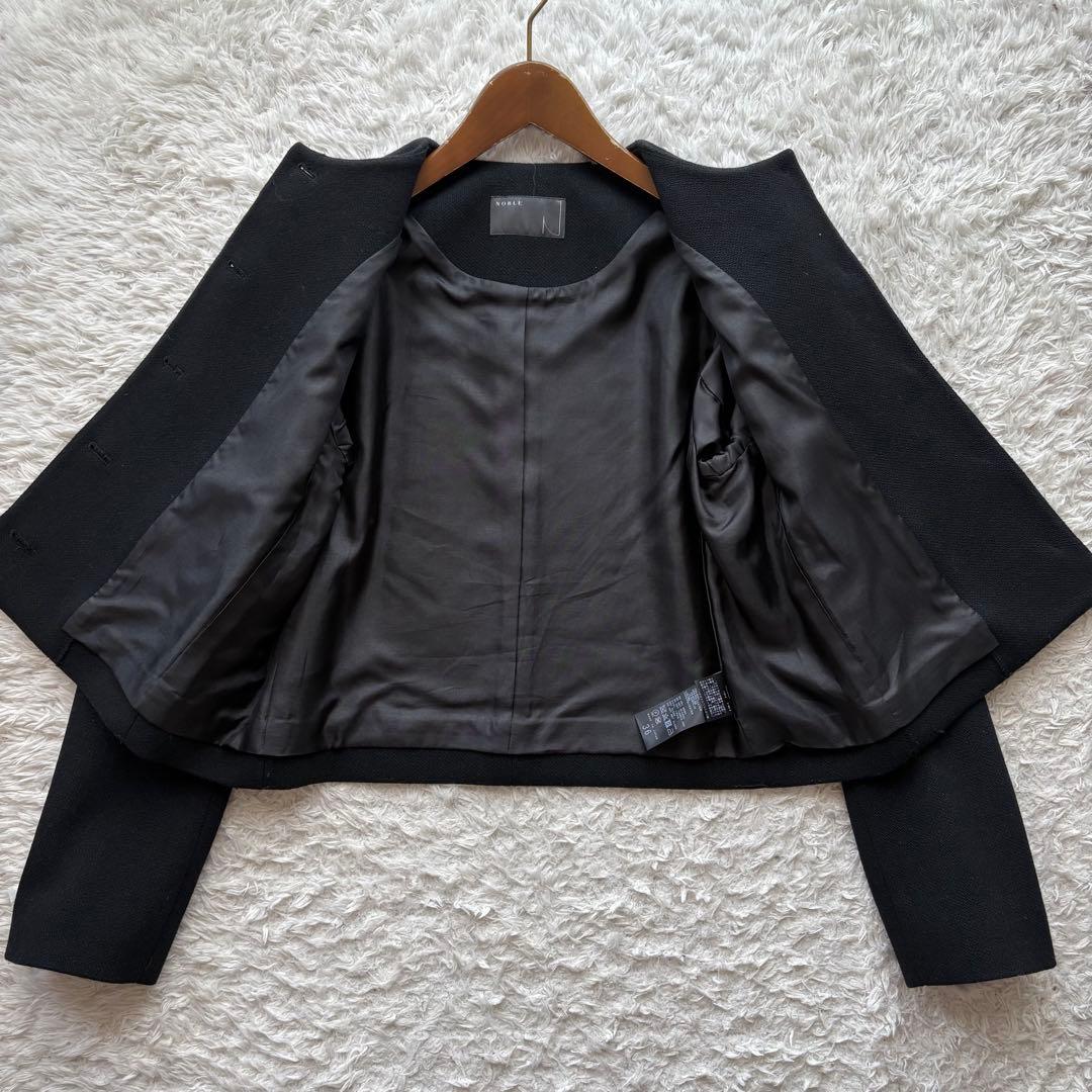 極美品✨《ノーブル》ビンテージメルトンショートジャケット　金ボタン　36 黒
