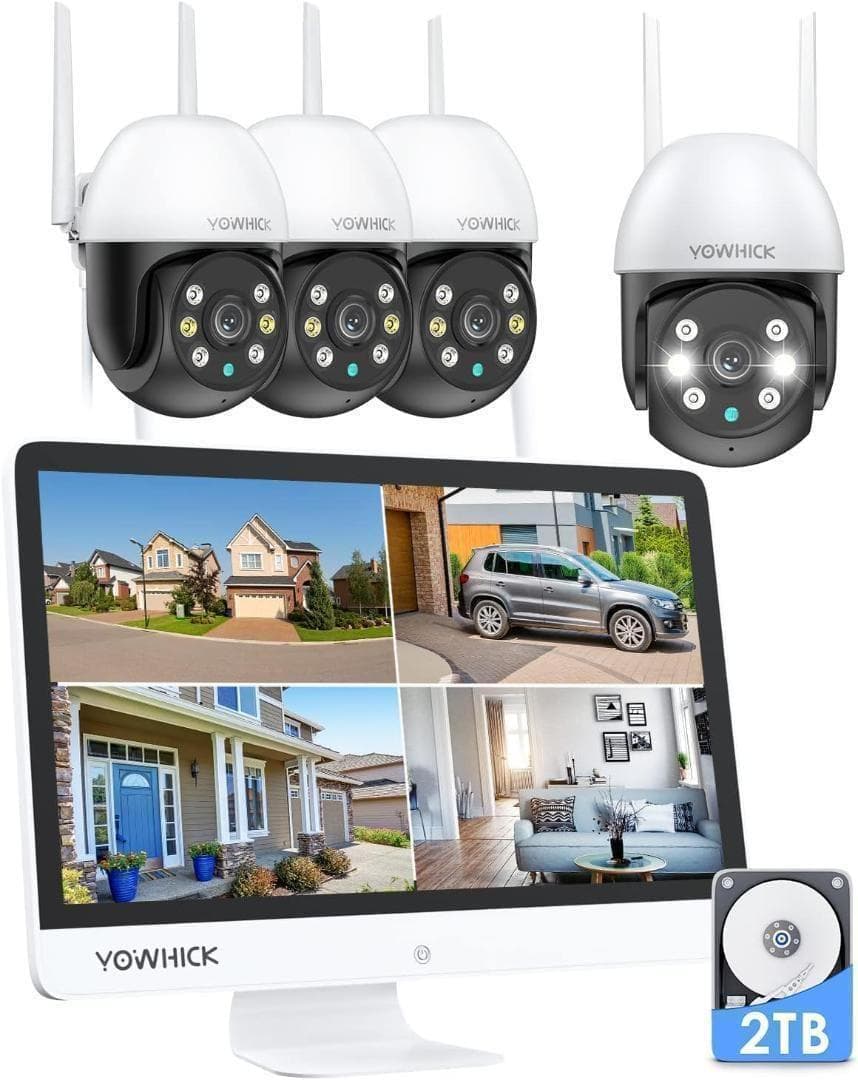 防犯カメラ 夜間カラー撮影搭載 360°広角撮影 AI動体検知