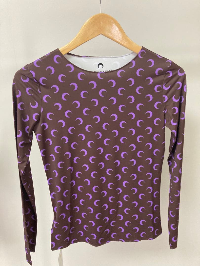MARINE SERRE 長袖 Tシャツ ブラウン・パープル