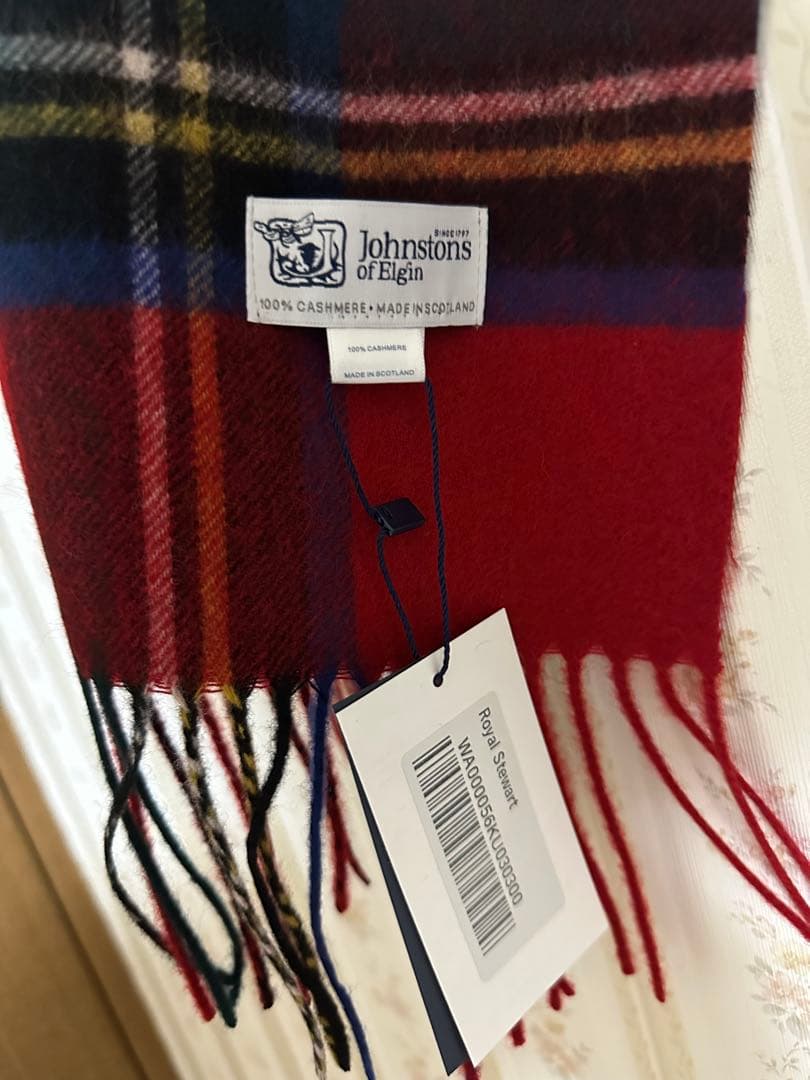 プ*ん様 ジョンストンズ カシミア ストール マフラー ロイヤルスチュワート 中
