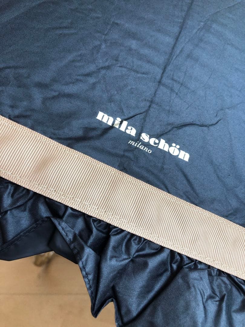 新品　Mila Schon 晴雨兼用傘　折りたたみ日傘　フリル 黒　ブラック