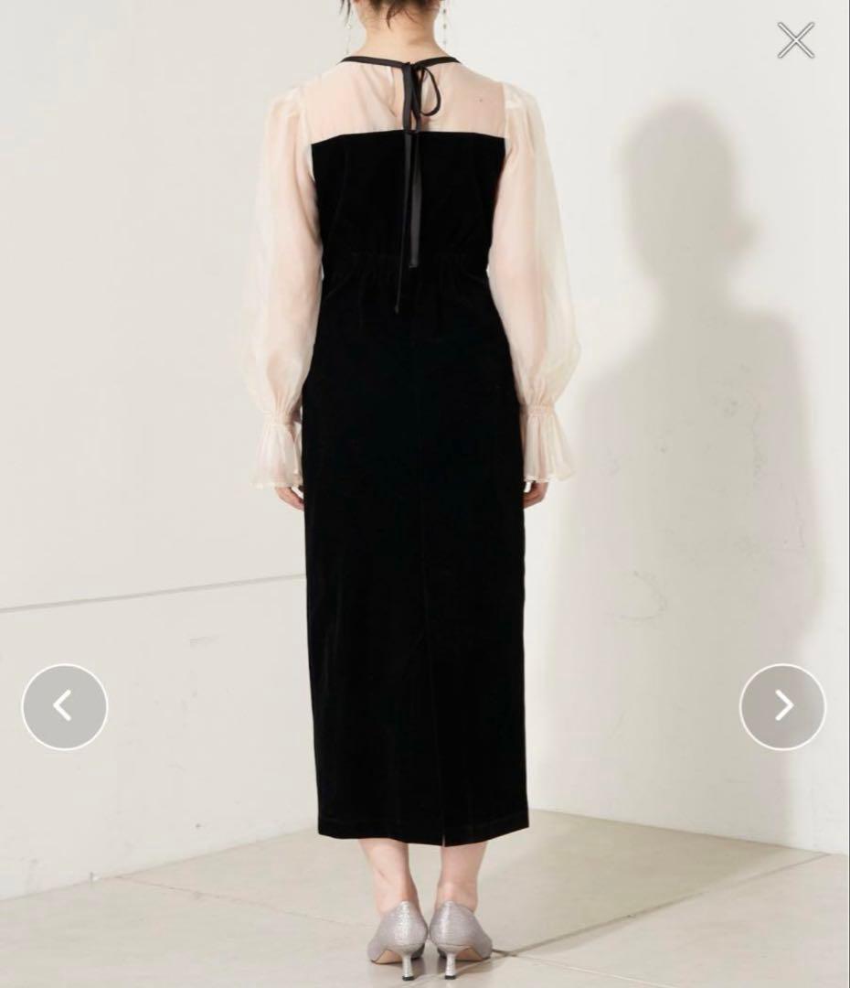 【SALON by Chico限定】配色シースルータイトロングドレス