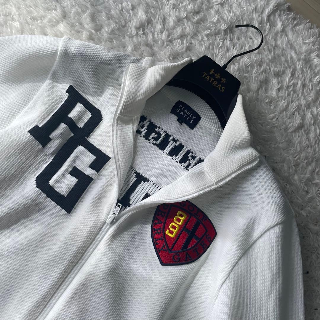 美品　パーリーゲイツ　ジップアップ　ニット　ブルゾン　ワッペン　ロゴ　ゴルフ　5