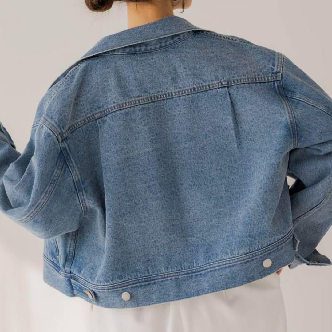 美品☆完売品 リグリーム regleam タックデニムジャケット ライトブルー