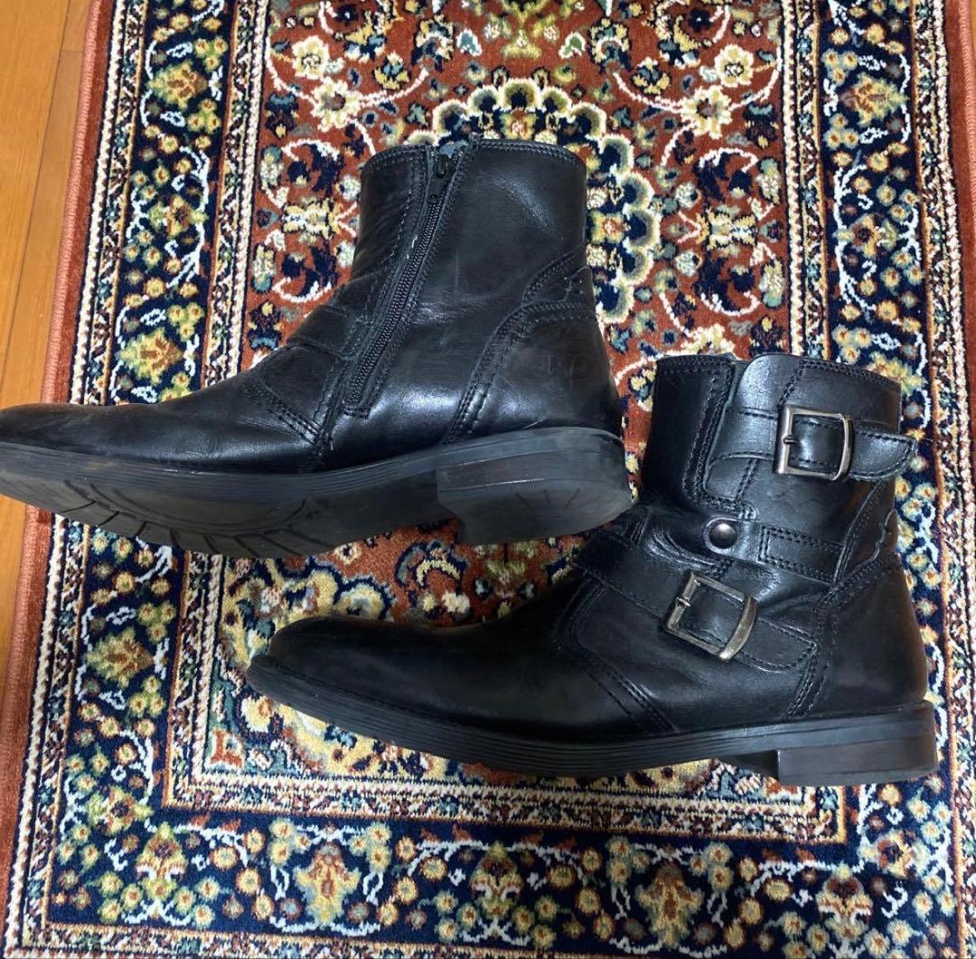 靴 Y2K black engineer boots