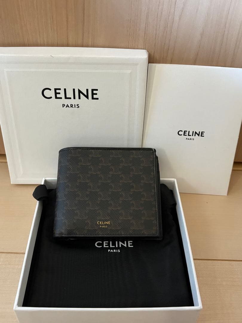 CELINE 二つ折り財布 ダークブラウン