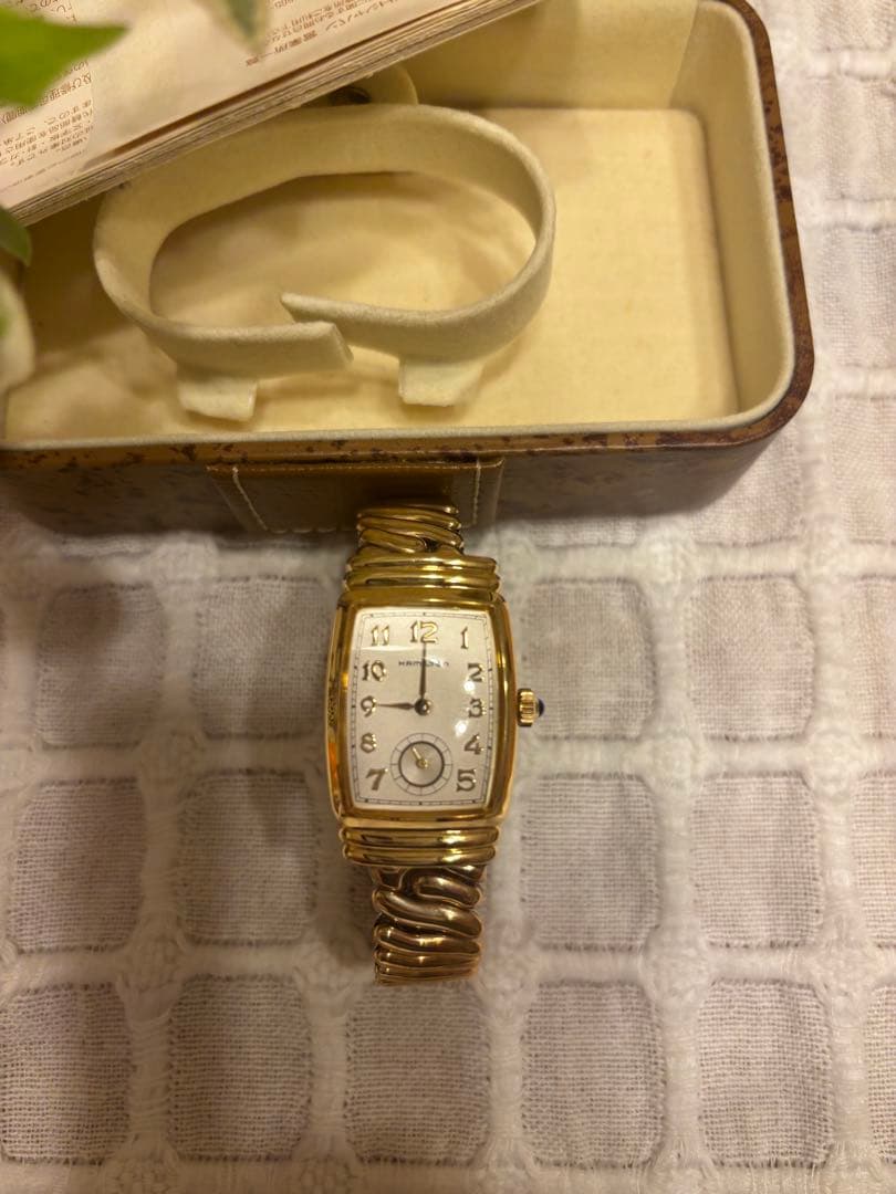 ハミルトン腕時計 長方形 ゴールドアールデコ ジャンク 現状品／ケースなし