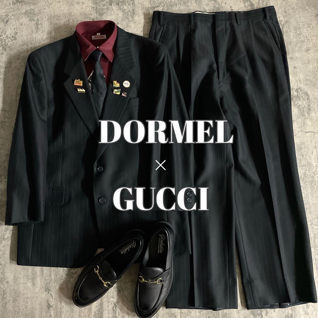 極美品 DORMEL × GUCCI グッチ GG柄ネクタイ 極上ウール スーツ