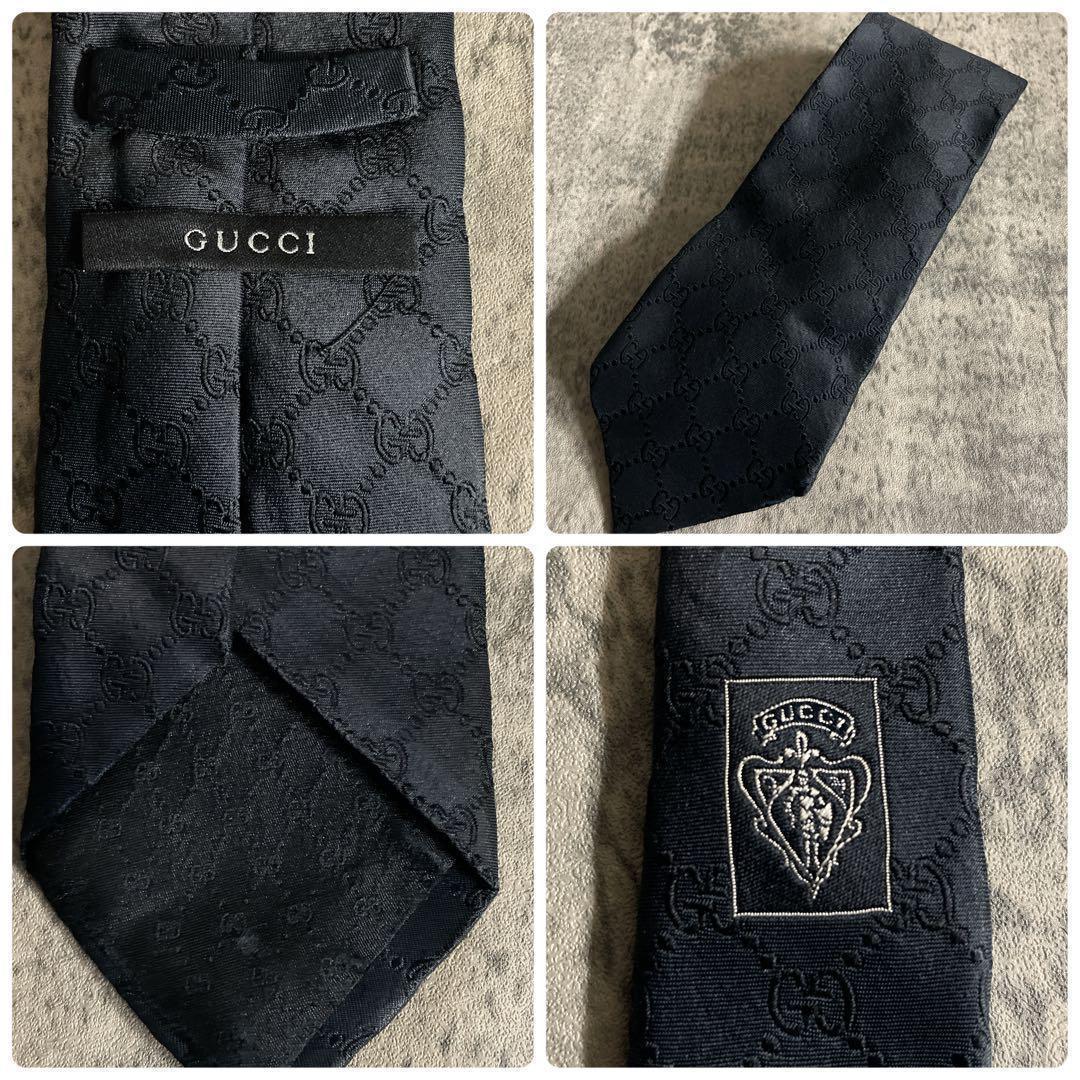 極美品 DORMEL × GUCCI グッチ GG柄ネクタイ 極上ウール スーツ