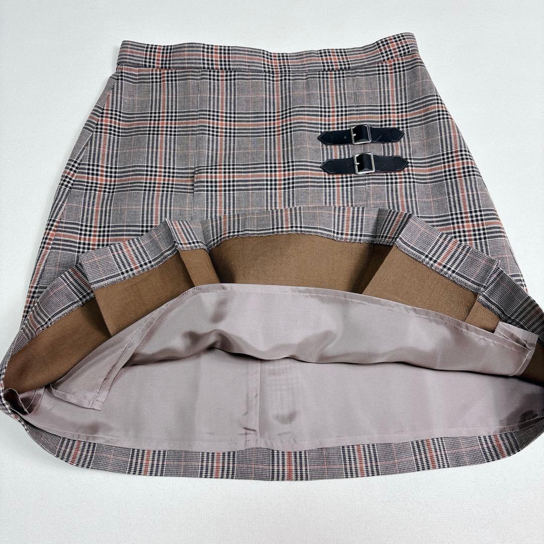 ペッパピグ  loin. チェック柄 ミニスカート バックル プリーツ M