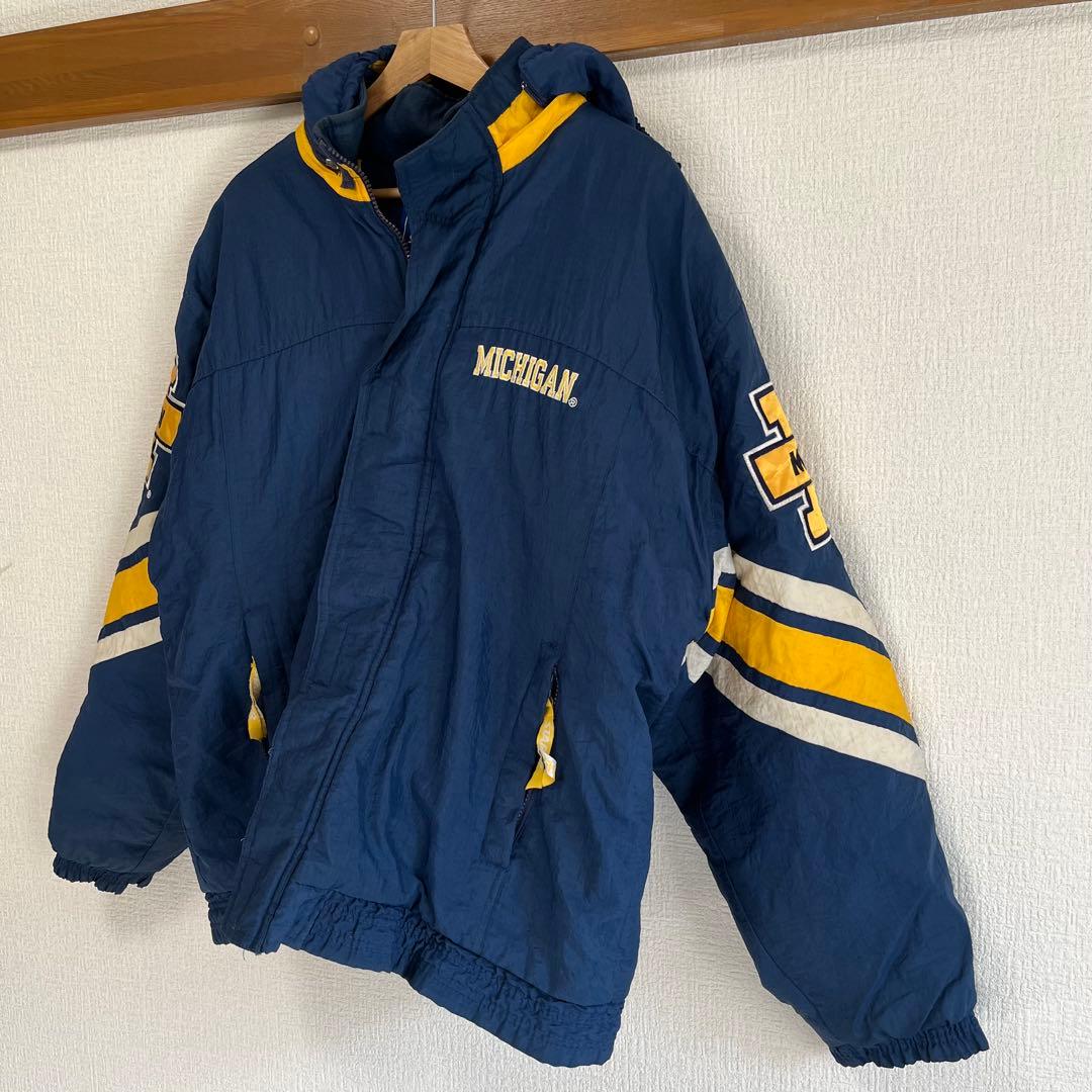 90s STARTER ミシガン大学 中綿 ナイロンジャケット XL アメフト