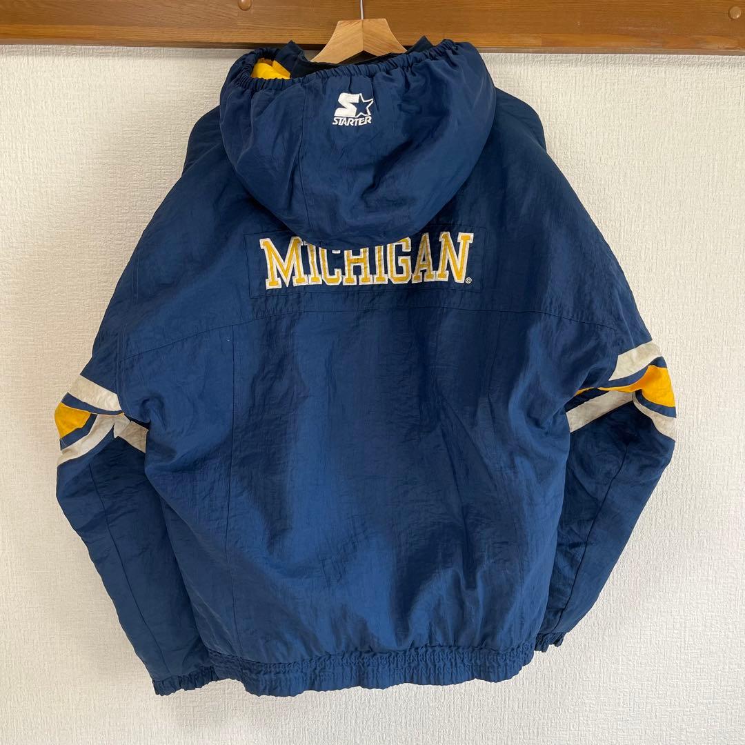 90s STARTER ミシガン大学 中綿 ナイロンジャケット XL アメフト