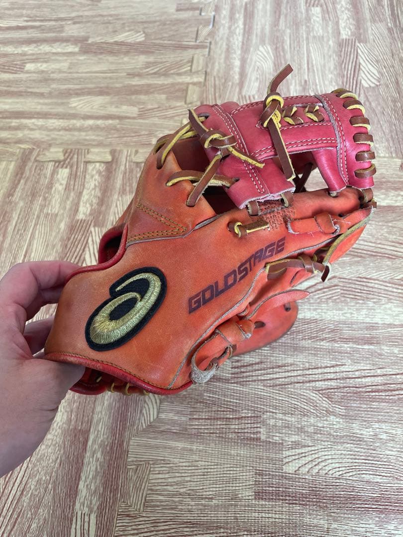 ゴールドステージ オレンジ レザーグローブ 右投げ用