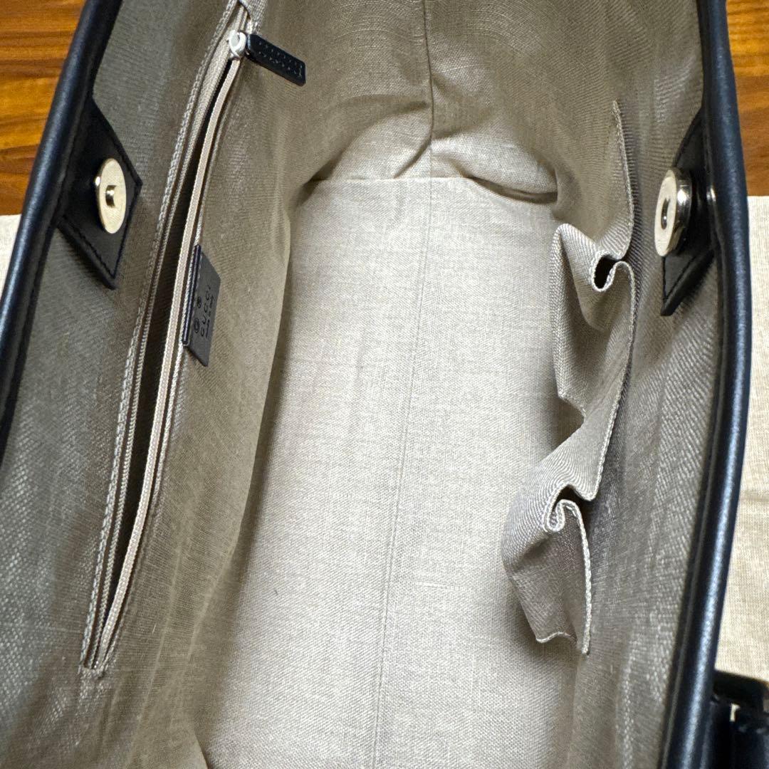 【新品】グッチ トートバッグ マイクロGG レザー 黒