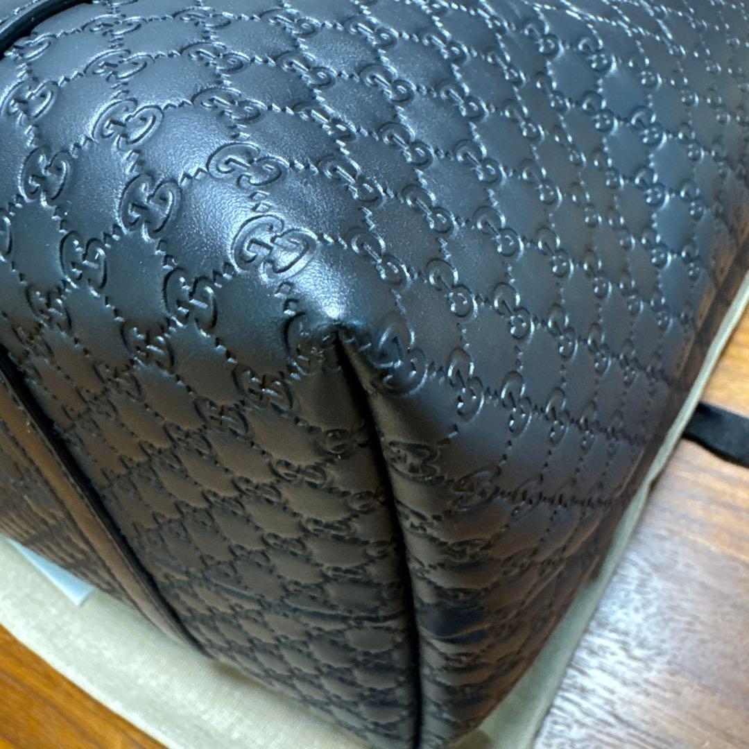 【新品】グッチ トートバッグ マイクロGG レザー 黒
