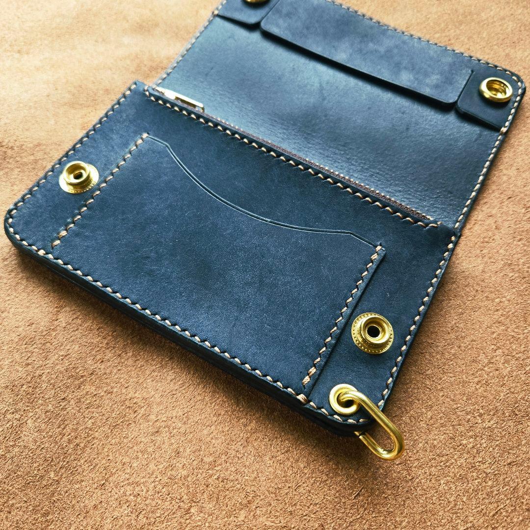 237 ミドル　トラッカーウォレット イタリアンレザーMARGOT【ネイビー】