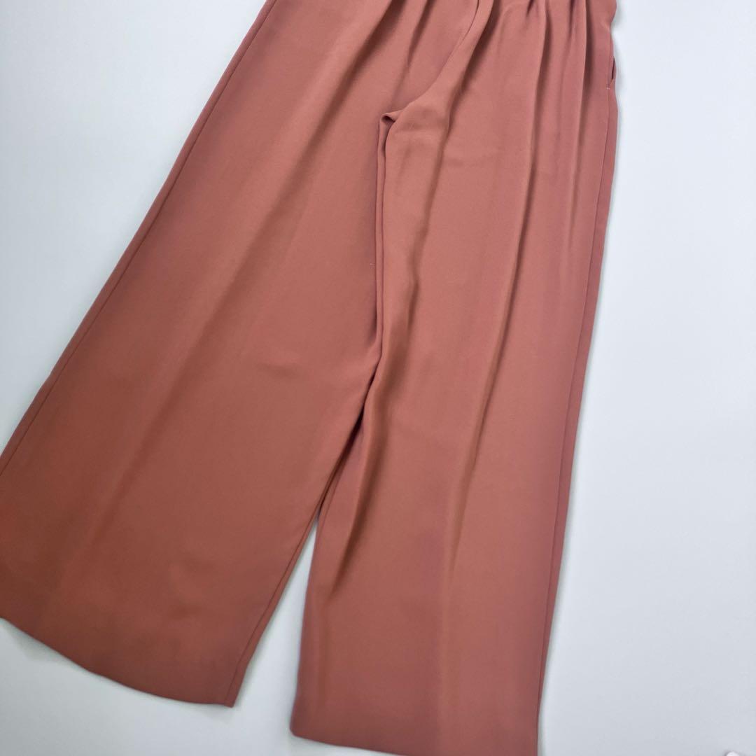 美品AIMER エメ　ストレートパンツオールインワンパーティードレスMブラウン