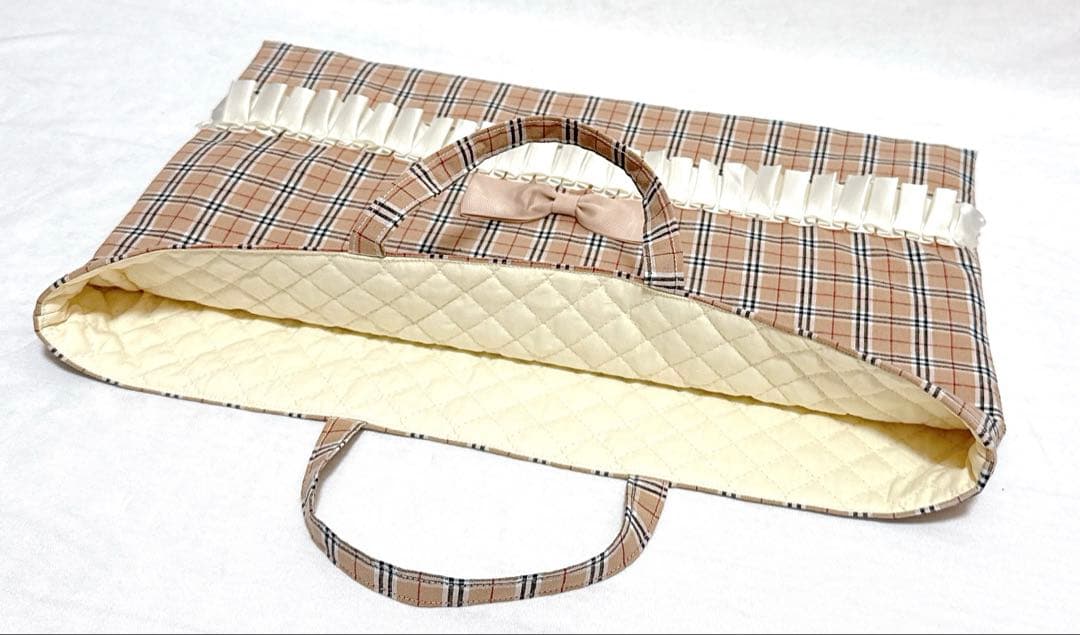 ベージュ◇チェック柄　女の子　入園入学３点セット◇